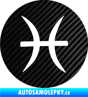 Samolepka Ryby 001 - horoskop 3D karbon černý