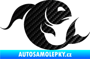 Samolepka Ryby 002 pravá 3D karbon černý
