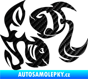 Samolepka Ryby 003 levá 3D karbon černý