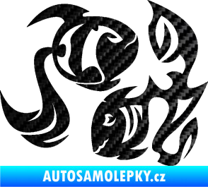 Samolepka Ryby 003 pravá 3D karbon černý