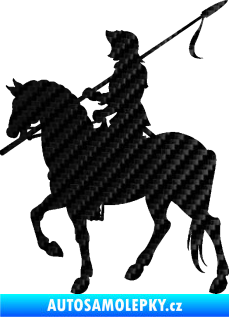 Samolepka Rytíř na koni levá 3D karbon černý