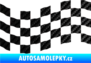 Samolepka Šachovnice 007 3D karbon černý