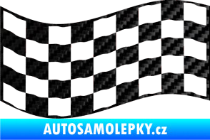 Samolepka Šachovnice 011 3D karbon černý