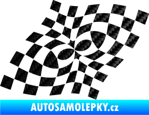 Samolepka Šachovnice 043 3D karbon černý