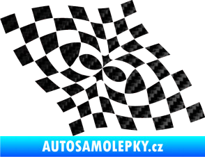 Samolepka Šachovnice 044 3D karbon černý