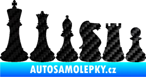 Samolepka Šachy 001 levá 3D karbon černý
