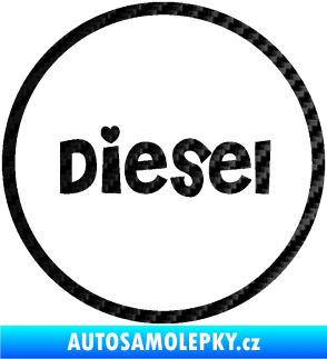 Samolepka Samolepka na víčko od nádrže 007 diesel 3D karbon černý