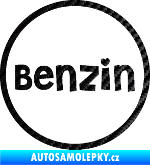 Samolepka Samolepka na víčko od nádrže 009 benzín 3D karbon černý