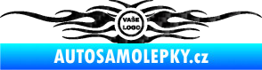 Samolepka Samolepka na zadní sklo plameny se znakem 3D karbon černý