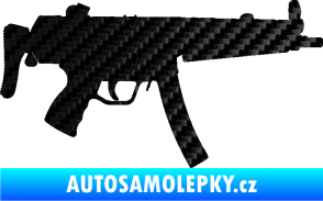 Samolepka Samopal 001 pravá 3D karbon černý