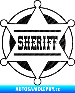 Samolepka Sheriff 004 3D karbon černý