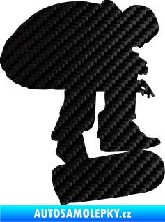 Samolepka Skateboard 001 pravá 3D karbon černý