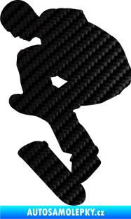 Samolepka Skateboard 002 levá 3D karbon černý