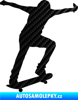 Samolepka Skateboard 006 pravá 3D karbon černý