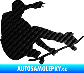Samolepka Skateboard 009 pravá 3D karbon černý