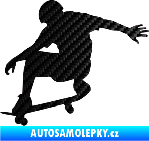 Samolepka Skateboard 012 levá 3D karbon černý