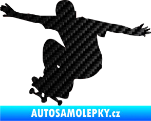 Samolepka Skateboard 014 levá 3D karbon černý