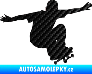 Samolepka Skateboard 014 pravá 3D karbon černý
