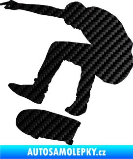 Samolepka Skateboard 018 levá 3D karbon černý