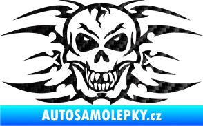 Samolepka Skeleton - lebka 3D karbon černý