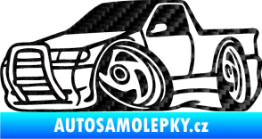 Samolepka Škoda Felicia korba karikatura levá 3D karbon černý