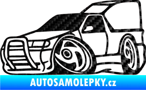 Samolepka Škoda Felicia pickup karikatura levá 3D karbon černý
