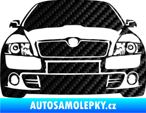 Samolepka Škoda Octavia 2 karikatura  3D karbon černý