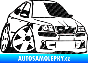 Samolepka Škoda Octavia RS karikatura pravá 3D karbon černý