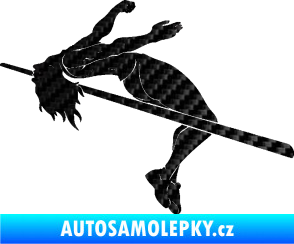 Samolepka Skok do výšky 001 levá atletika 3D karbon černý