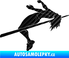 Samolepka Skok do výšky 001 pravá atletika 3D karbon černý