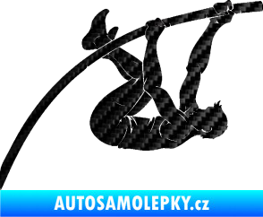 Samolepka Skok o tyči 001 pravá atletika 3D karbon černý
