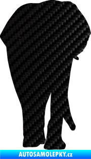 Samolepka Slon 008 pravá 3D karbon černý