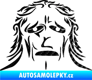 Samolepka Sněžný muž 3D karbon černý