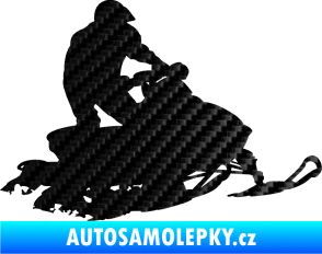Samolepka Sněžný skútr 001 pravá 3D karbon černý
