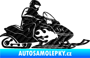 Samolepka Sněžný skútr pravá 3D karbon černý