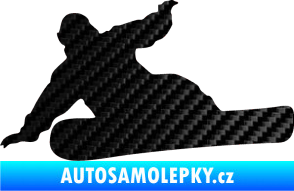 Samolepka Snowboard 001 levá 3D karbon černý