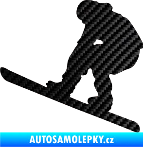 Samolepka Snowboard 002 levá 3D karbon černý
