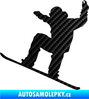 Samolepka Snowboard 003 levá 3D karbon černý