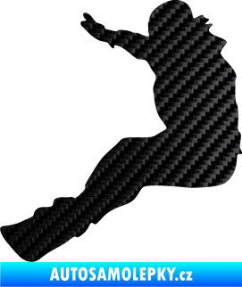 Samolepka Snowboard 004 levá 3D karbon černý