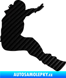 Samolepka Snowboard 004 pravá 3D karbon černý