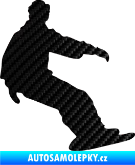 Samolepka Snowboard 006 levá 3D karbon černý