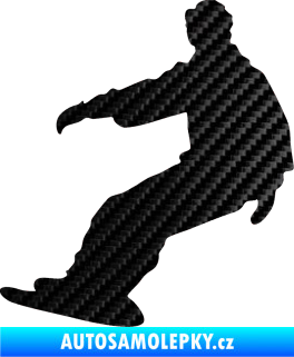 Samolepka Snowboard 006 pravá 3D karbon černý