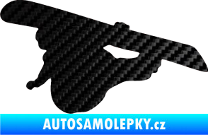 Samolepka Snowboard 007 levá 3D karbon černý