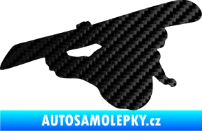 Samolepka Snowboard 007 pravá 3D karbon černý
