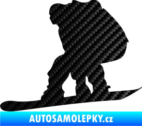 Samolepka Snowboard 010 levá 3D karbon černý