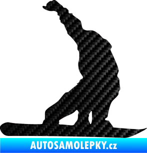 Samolepka Snowboard 011 pravá 3D karbon černý