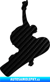 Samolepka Snowboard 012 pravá 3D karbon černý