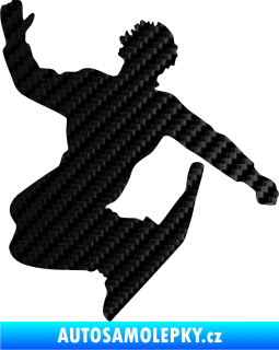 Samolepka Snowboard 013 levá 3D karbon černý