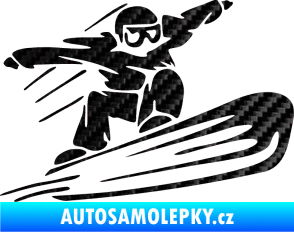 Samolepka Snowboard 014 pravá 3D karbon černý