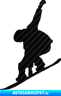 Samolepka Snowboard 018 levá 3D karbon černý